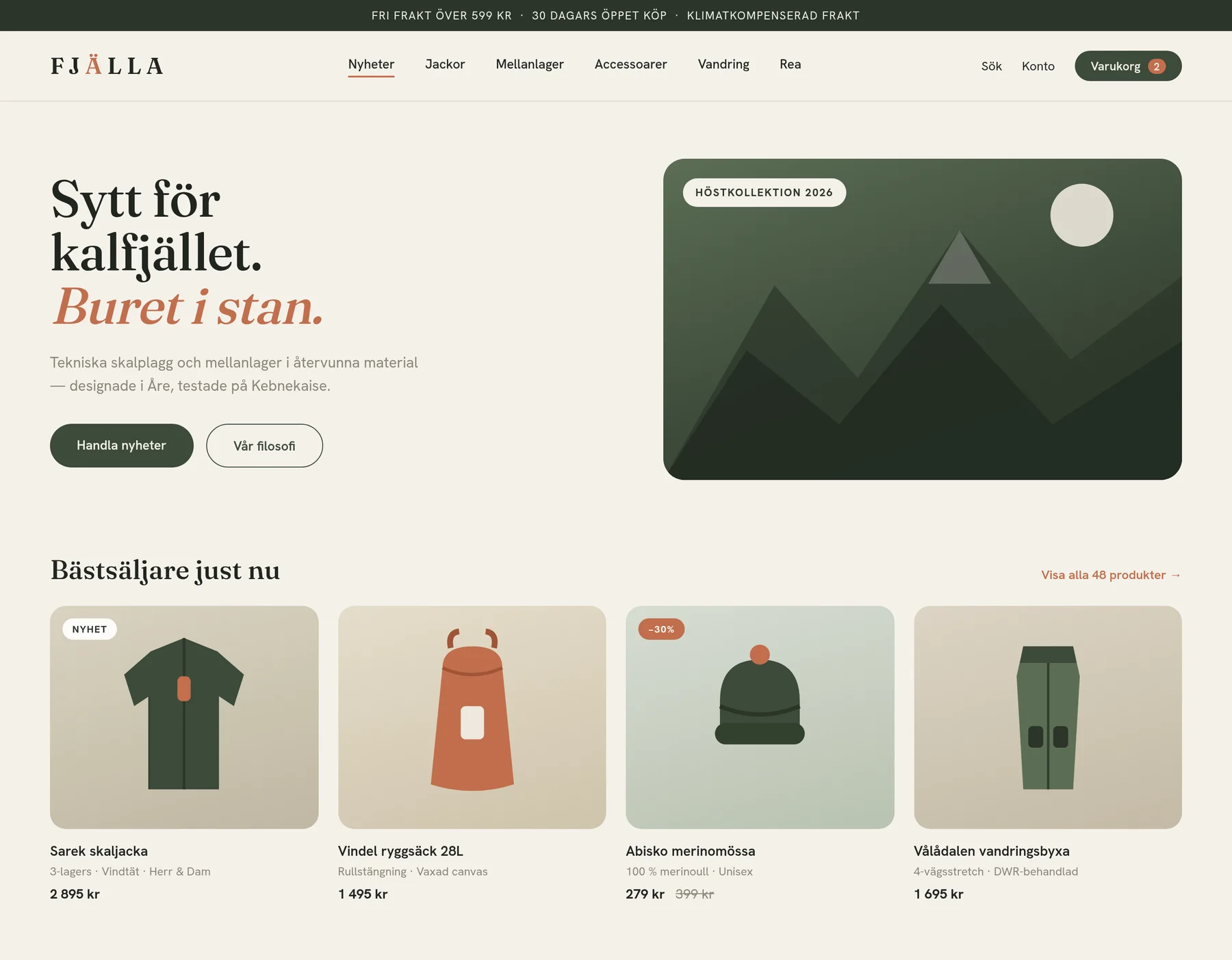 FJÄLLA — Friluftsmode · B2C